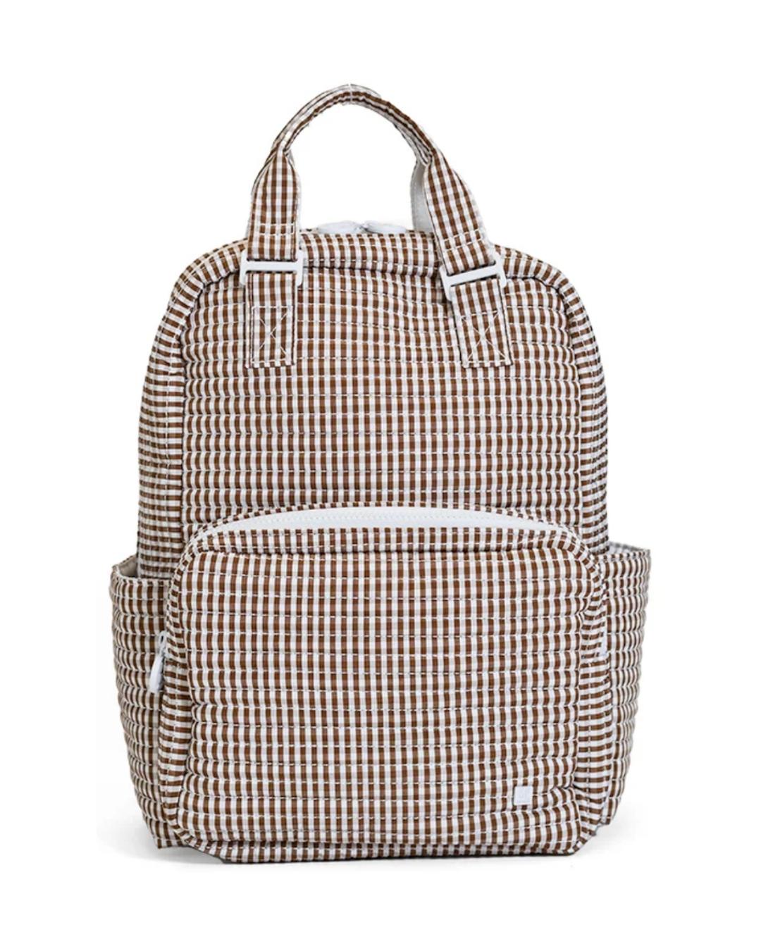 TRVL Quilted All You Need Diaper Bag - Gingham Coco