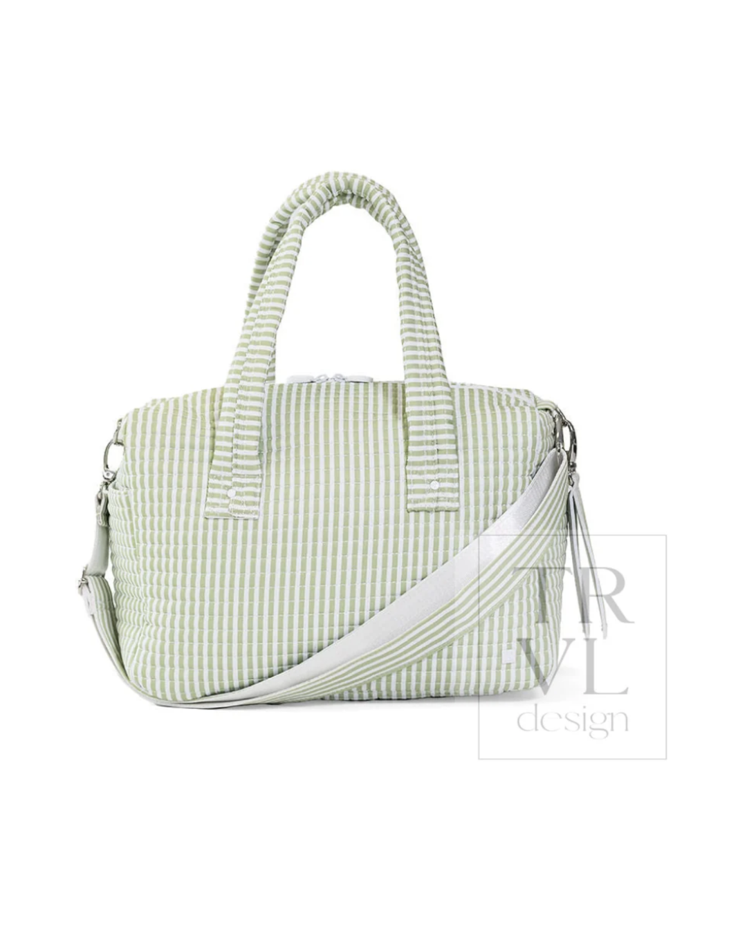 TRVL Quilted Stroller Bag Bundle - Pimlico Stripe Sage