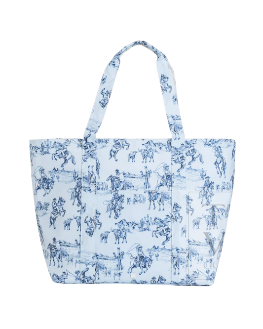 TRVL Jumbo Tote - Cowboy Toile