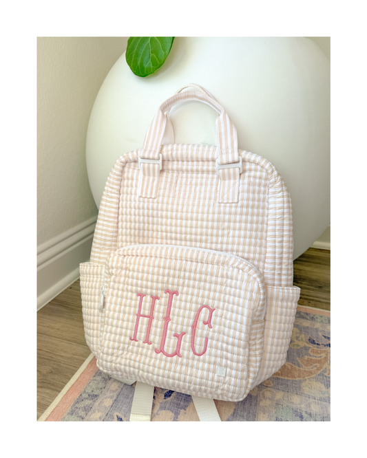 TRVL Quilted All You Need Diaper Bag - Pimlico Stripe Sand