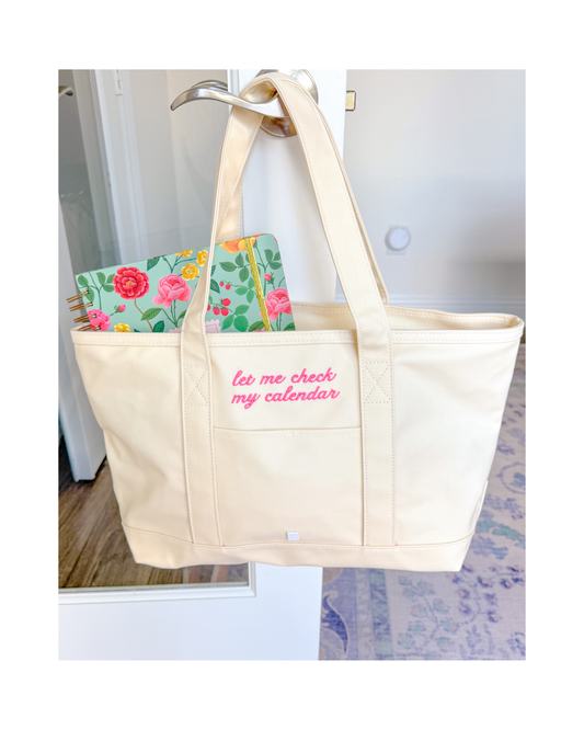 TRVL Medium Tote - Coated Canvas Natural