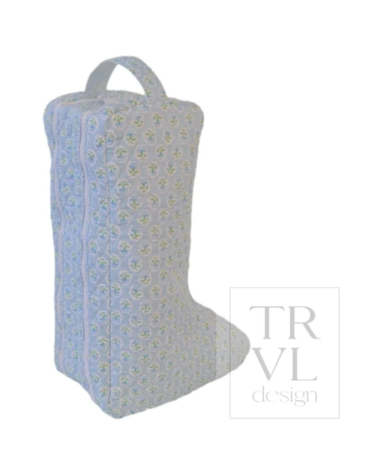 TRVL Quilted Boot Bag - Petite Fleur Blue