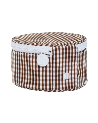 TRVL Jewel Round Case - Gingham Coco