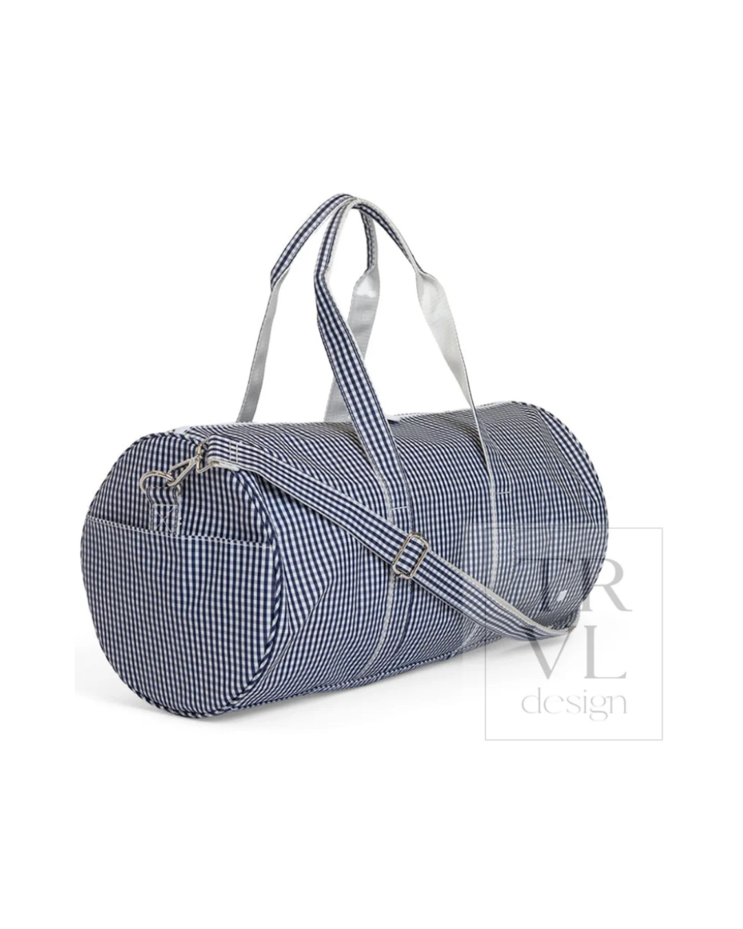 TRVL Large Roll Duffel Bag - Gingham Navy