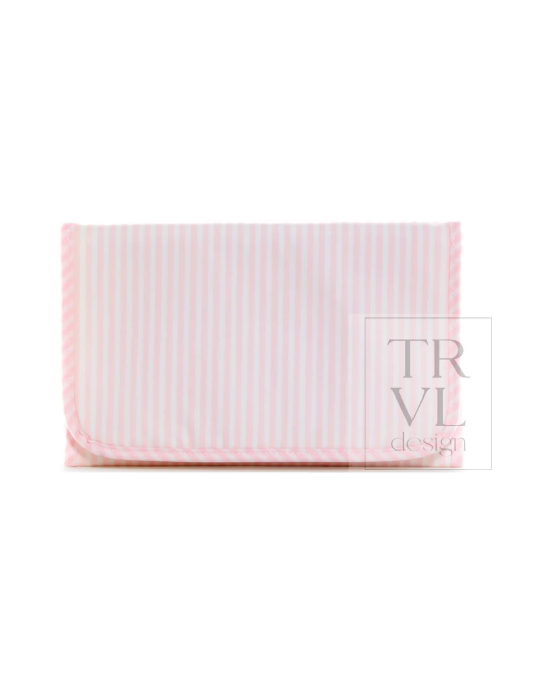 TRVL Game Changer Pad in Pimlico Stripe Pink, portable changing pad