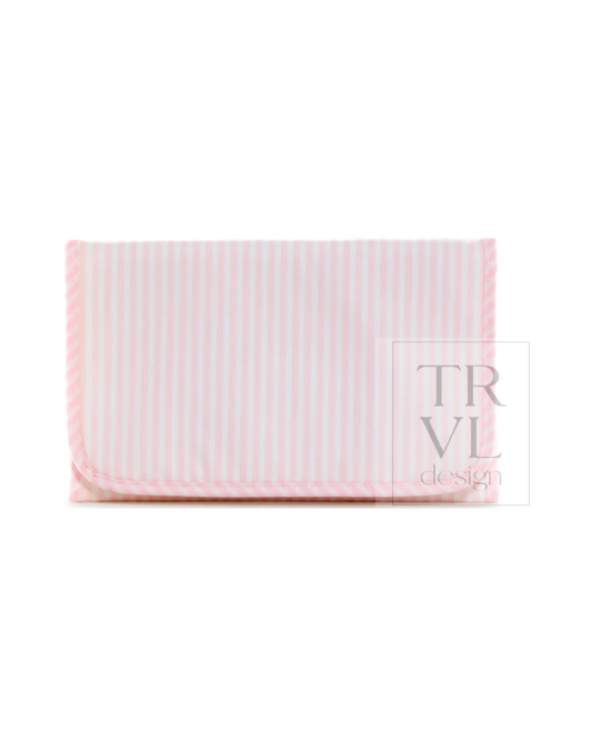 TRVL Game Changer Pad in Pimlico Stripe Pink, portable changing pad