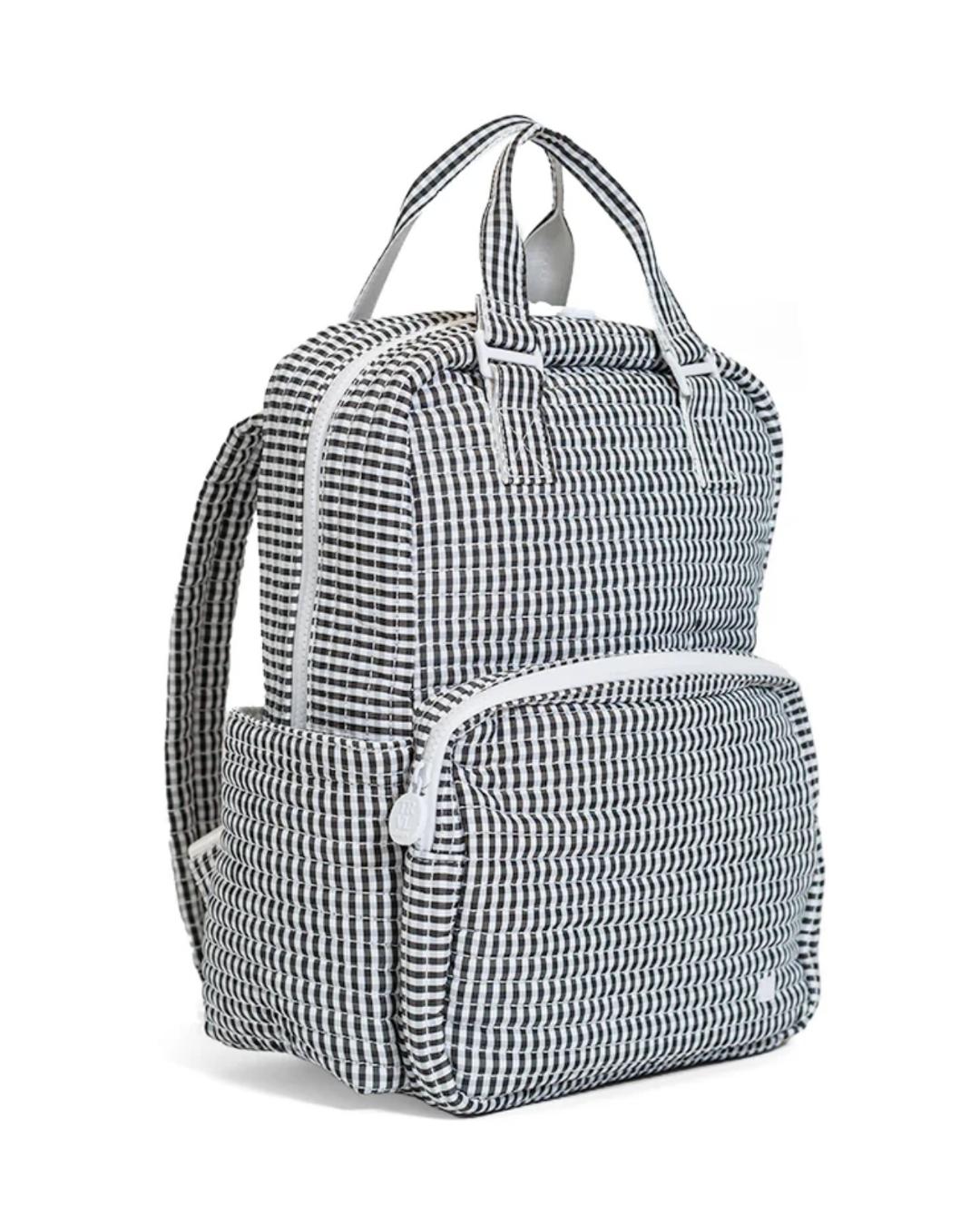 TRVL Quilted All You Need Diaper Bag - Gingham Black