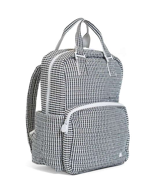 TRVL Quilted All You Need Diaper Bag - Gingham Black