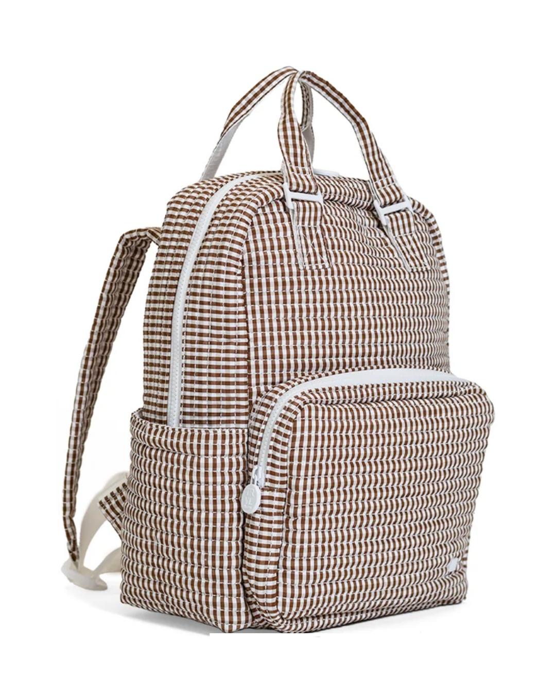 TRVL Quilted All You Need Diaper Bag - Gingham Coco
