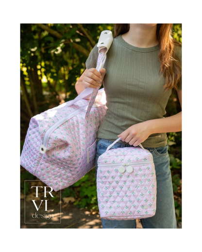 TRVL Quilted Top Zip Weekender - Petite Fleur Blue