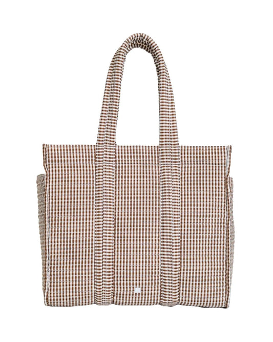 TRVL Quilted Go Go Tote - Gingham Coco