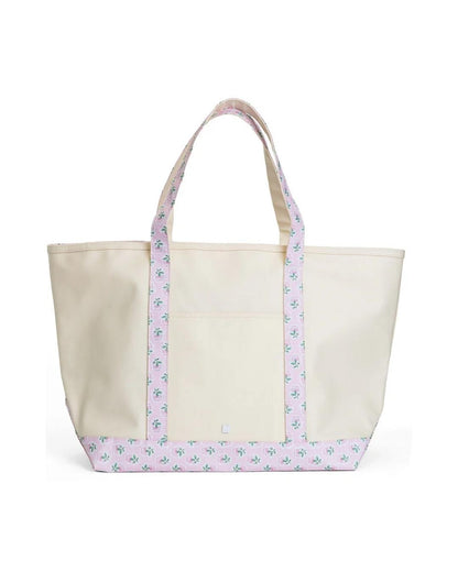 TRVL Maxi Tote - Coated Canvas with Petite Fleur Pink Trim