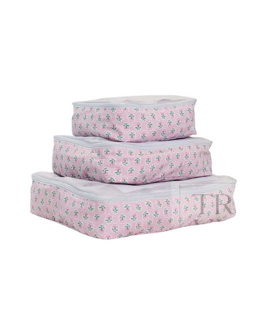 TRVL Packing Cubes - Petite Fleur Pink