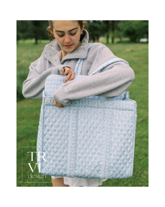 TRVL Quilted Go Go Tote - Petite Fleur Blue