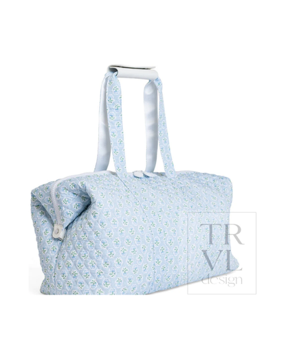TRVL Quilted Top Zip Weekender - Petite Fleur Blue