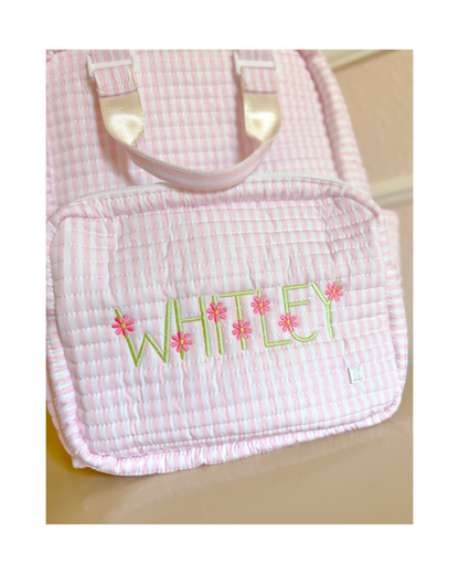TRVL Quilted All You Need Diaper Bag - Pimlico Stripe Pink