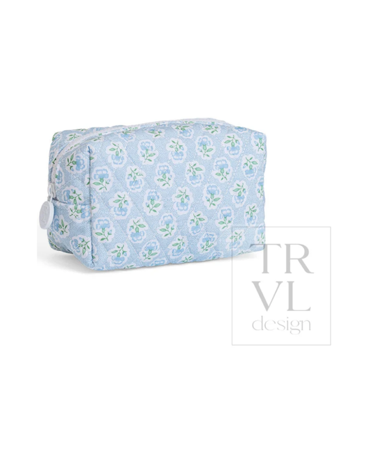TRVL Quilted Mini Day Bag in Petite Fleur Blue, compact quilted bag