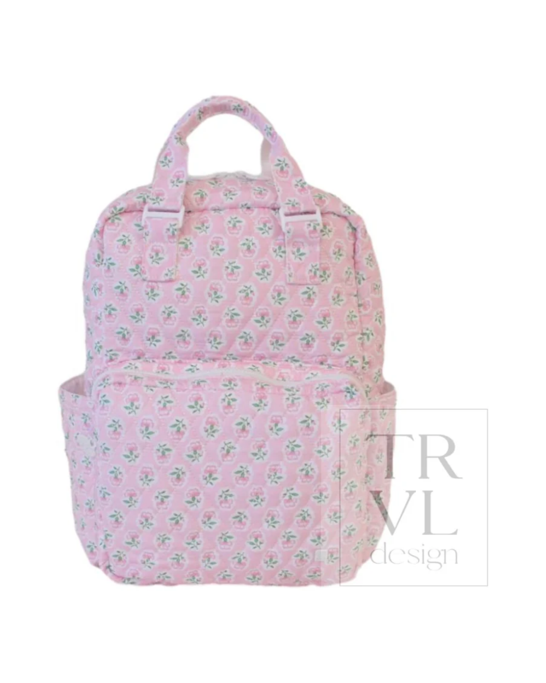 TRVL Quilted All You Need diaper bag in Petite Fleur Pink floral