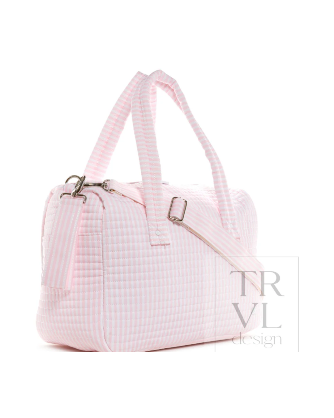 TRVL Quilted Stroller Bag Bundle - Pimlico Stripe Pink