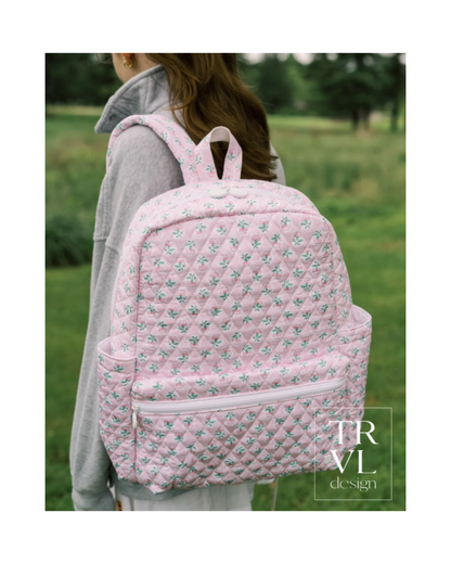 TRVL Quilted XL Backpacker - Petite Fleur Pink