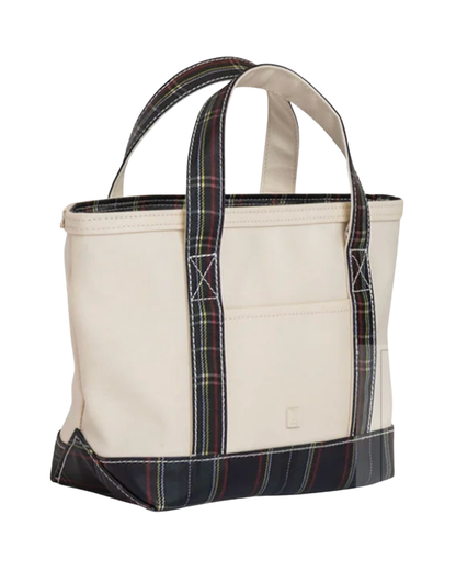 TRVL Mini Tote - Coated Canvas with Cambridge Plaid Trim