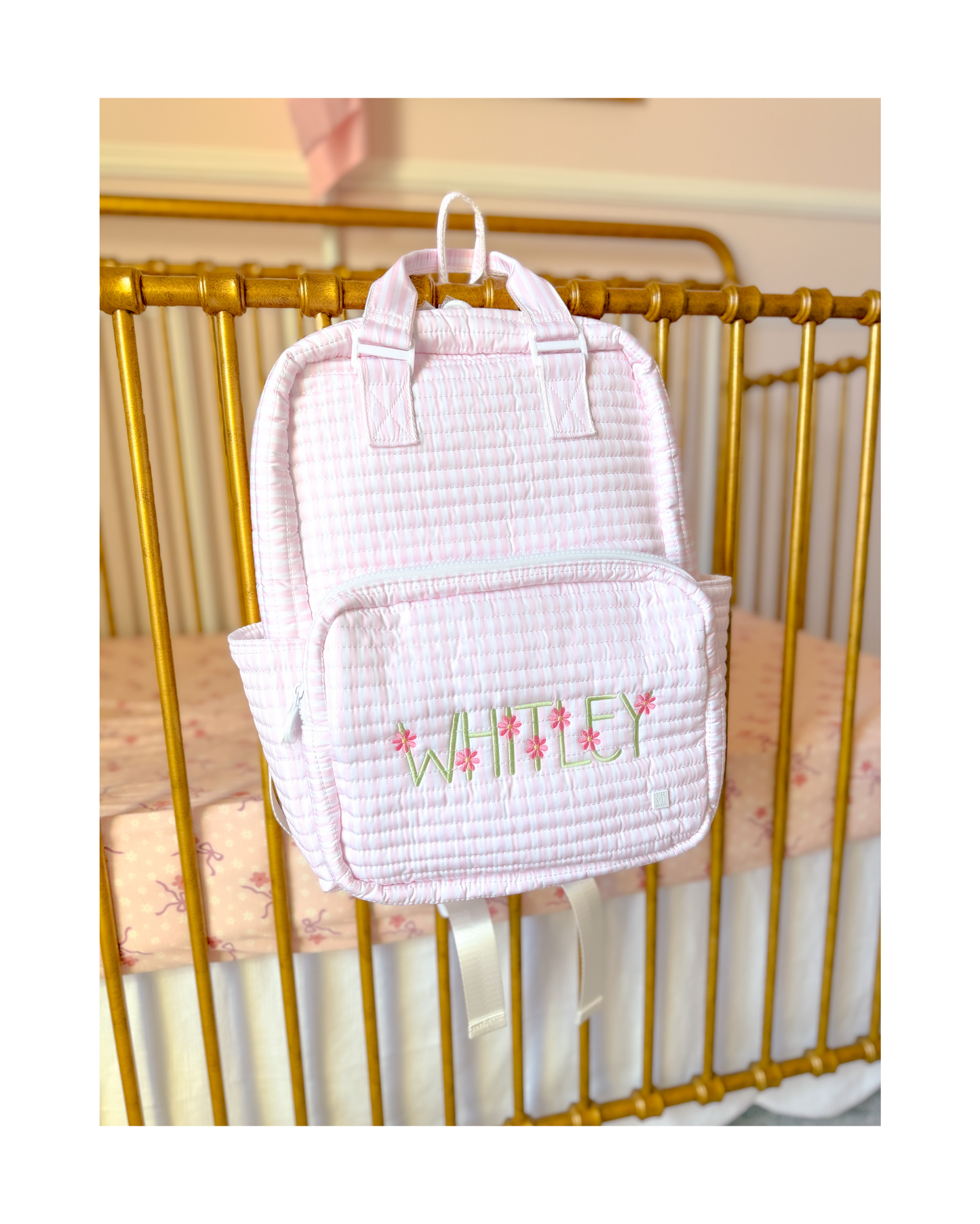 TRVL Quilted All You Need Diaper Bag - Pimlico Stripe Pink