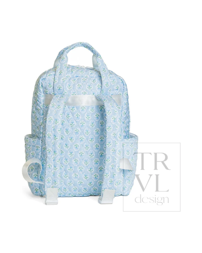 TRVL Quilted All You Need Diaper Bag - Petite Fleur Blue