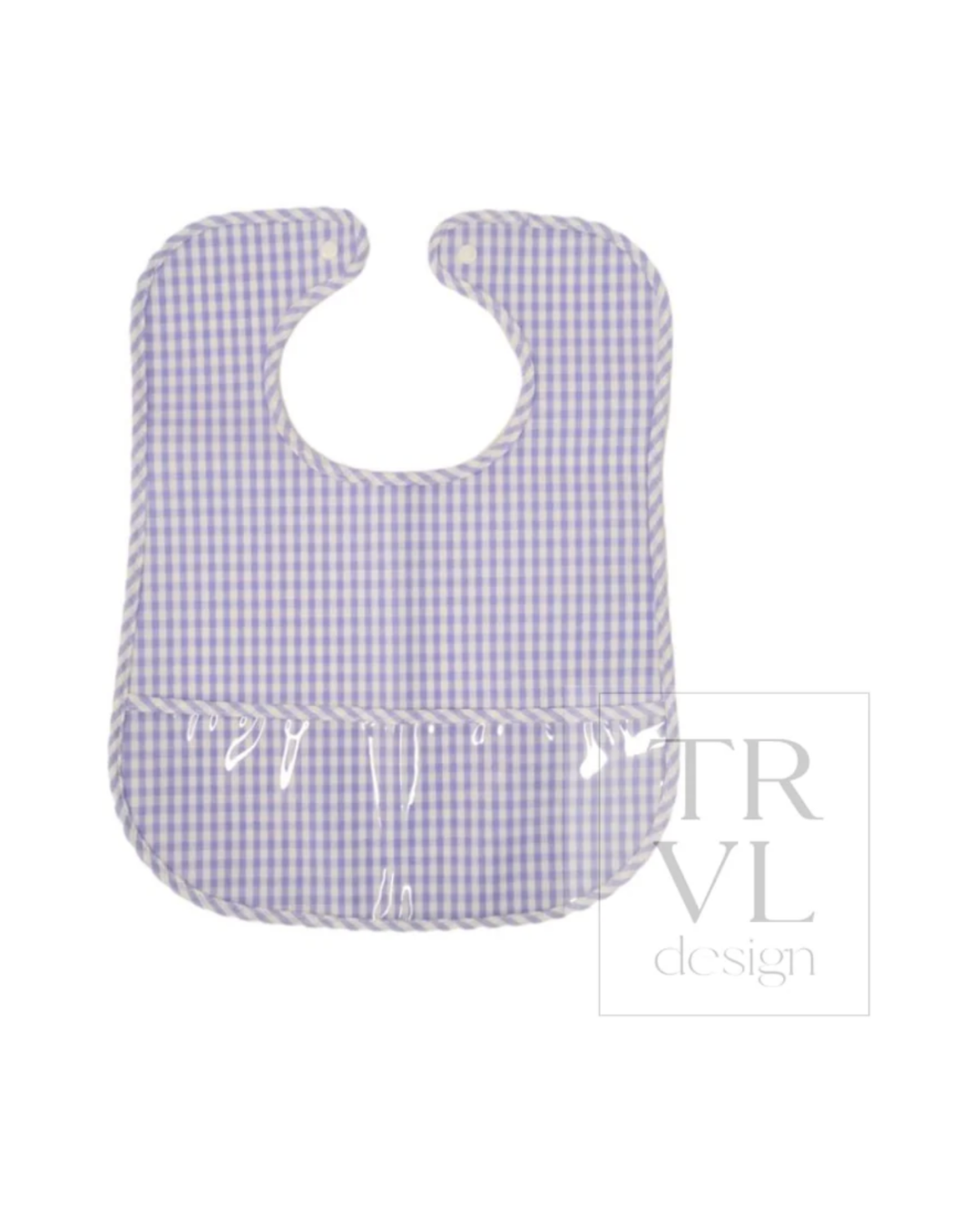TRVL Clean Up Bib - Gingham Lilac