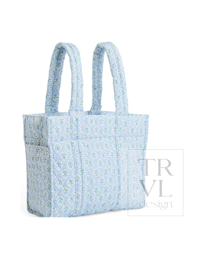 TRVL Quilted Mini Go Go Tote - Petite Fleur Blue
