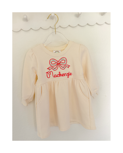 Long Sleeve Sweatshirt Dress - Christmas