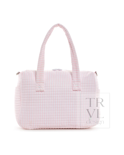 TRVL Quilted Stroller Bag Bundle - Pimlico Stripe Pink
