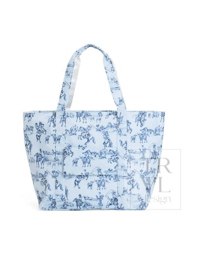 TRVL Jumbo Tote - Cowboy Toile