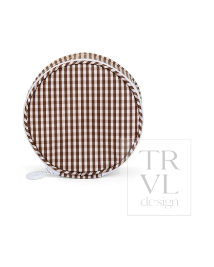 TRVL Jewel Round Case - Gingham Coco