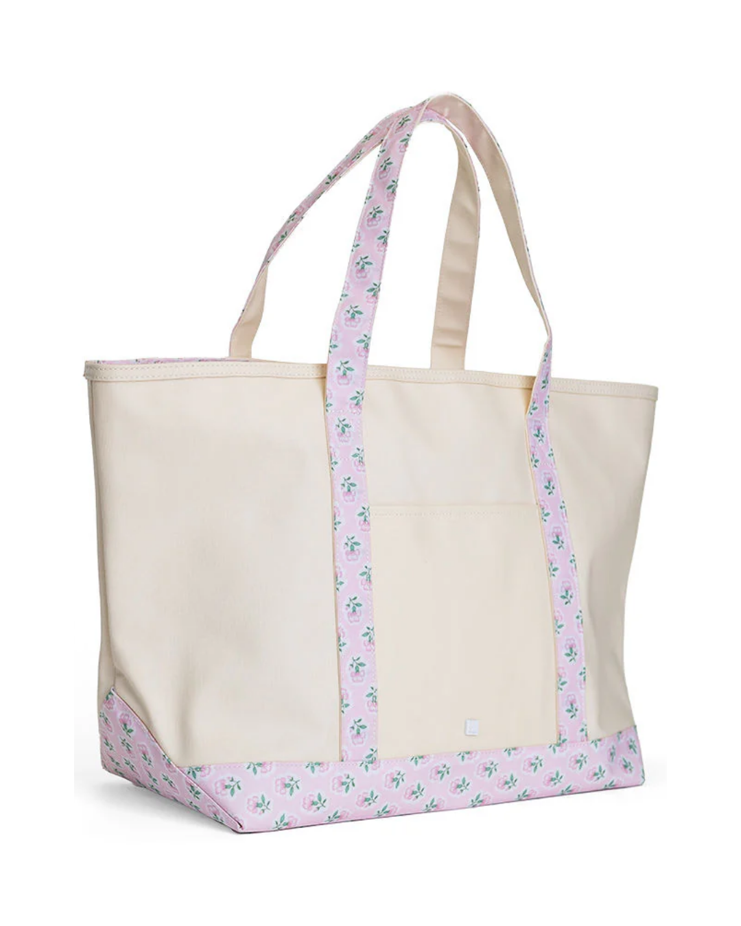 TRVL Maxi Tote - Coated Canvas with Petite Fleur Pink Trim