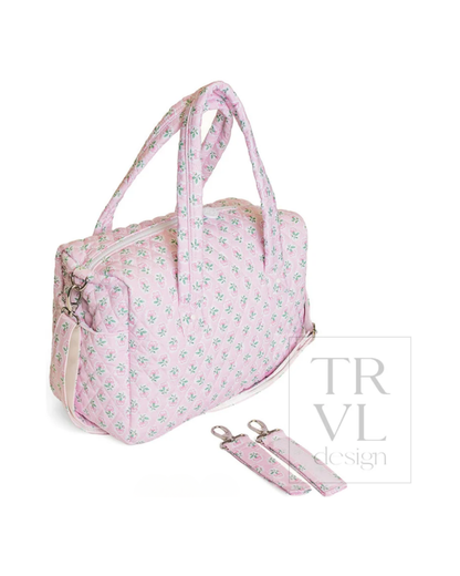 TRVL Quilted Stroller Bag - Petite Fleur Pink