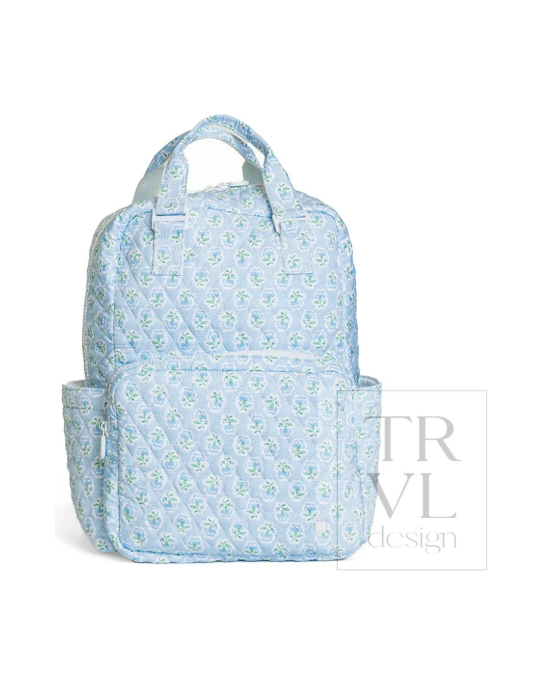 TRVL Quilted All You Need Diaper Bag - Petite Fleur Blue