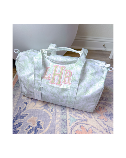 TRVL Weekender Duffel Bag - Bunny Toile Green
