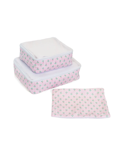 TRVL Mini Squad Packing Cubes - Petite Fleur Pink