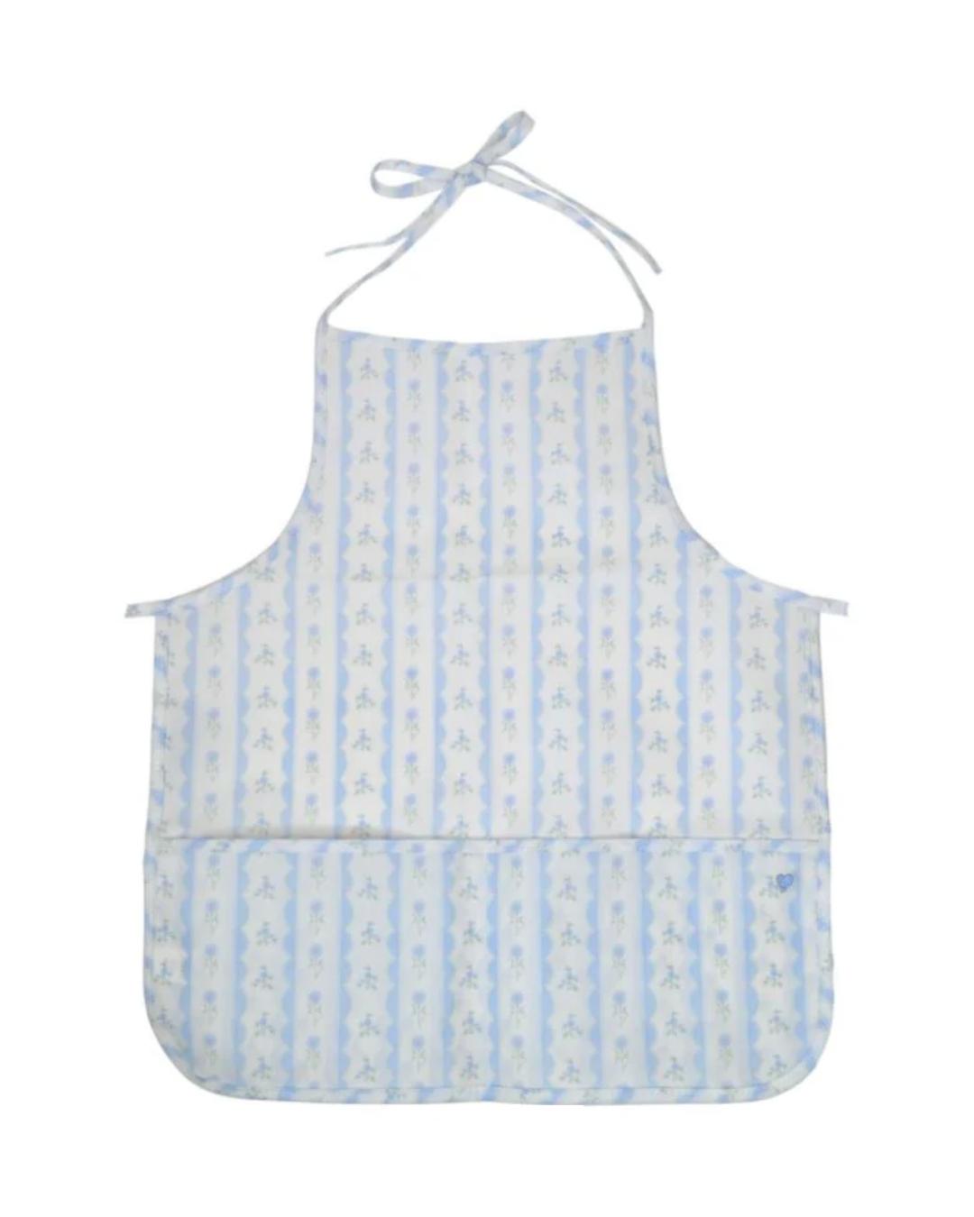 TRVL Apron - Ribbon Floral Blue