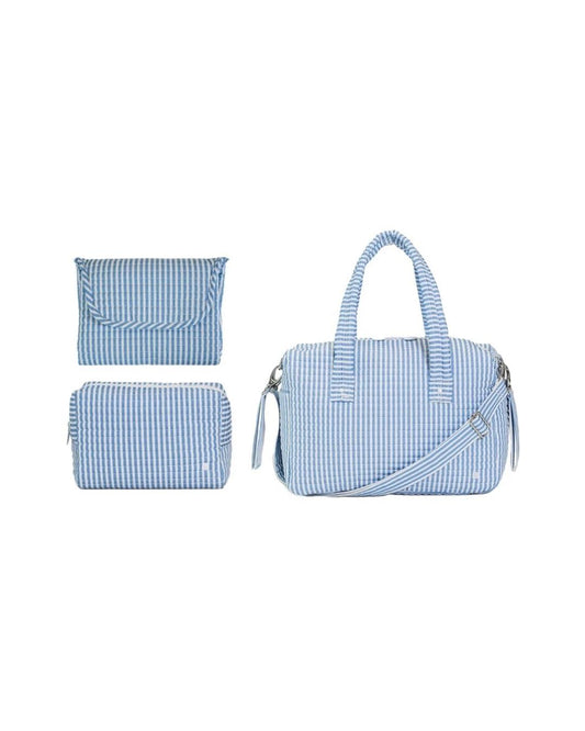 TRVL Quilted Stroller Bag Bundle - Pimlico Stripe Chambray