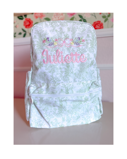 TRVL Backpacker - Bunny Toile Green