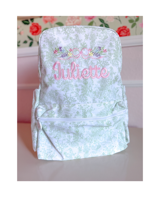 TRVL Backpacker - Bunny Toile Green