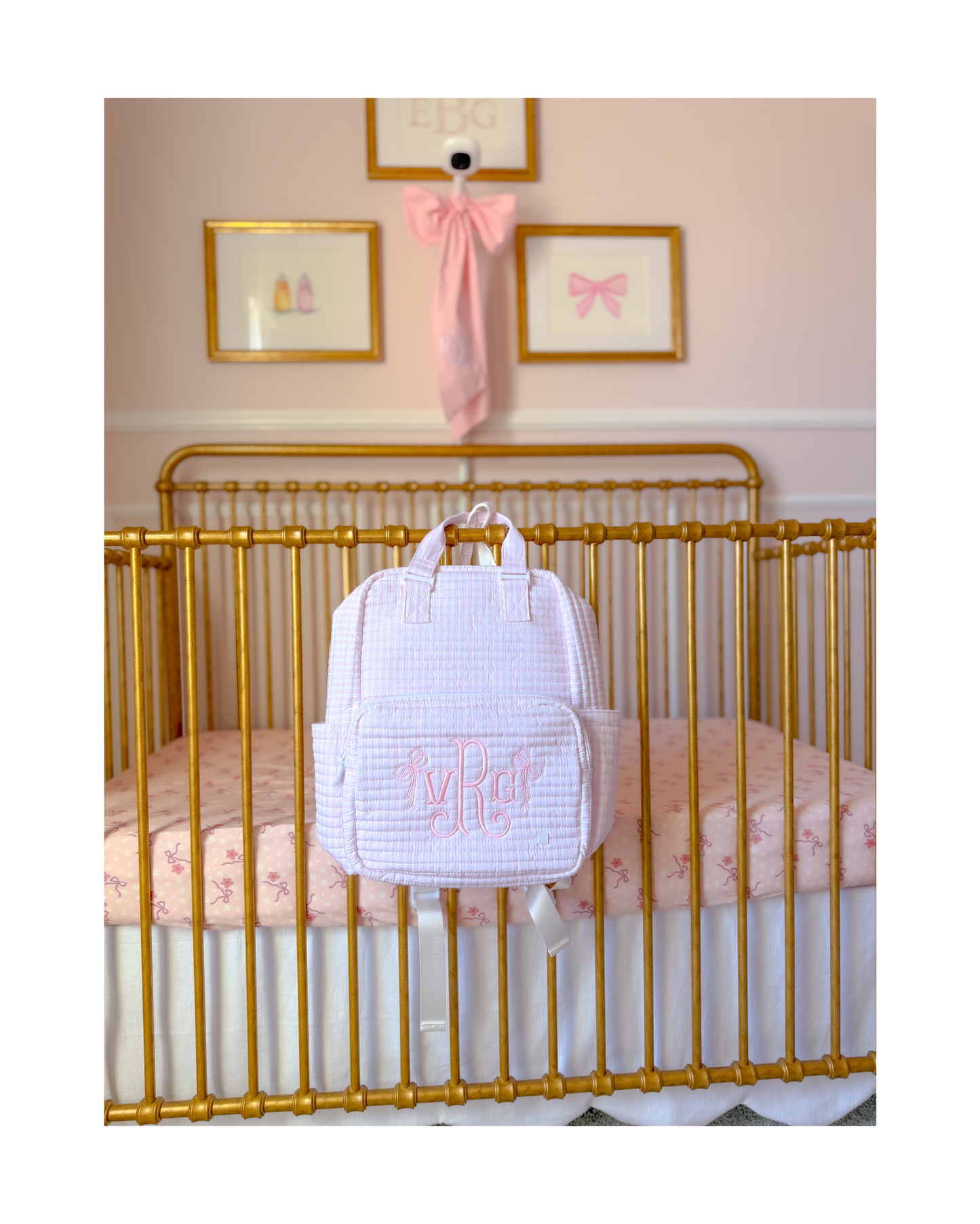 TRVL Quilted All You Need Diaper Bag - Pimlico Stripe Pink