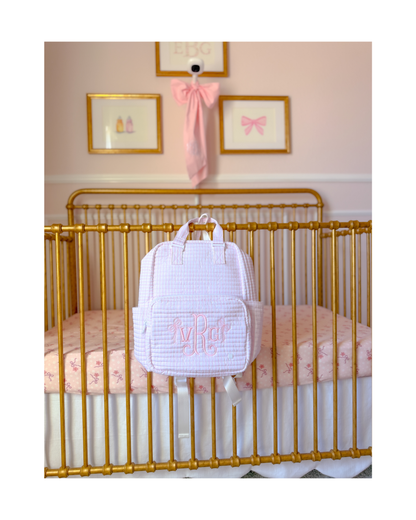 TRVL Quilted All You Need Diaper Bag - Pimlico Stripe Pink