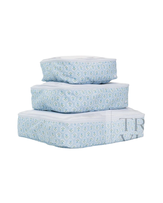 TRVL Packing Cubes - Petite Fleur Blue