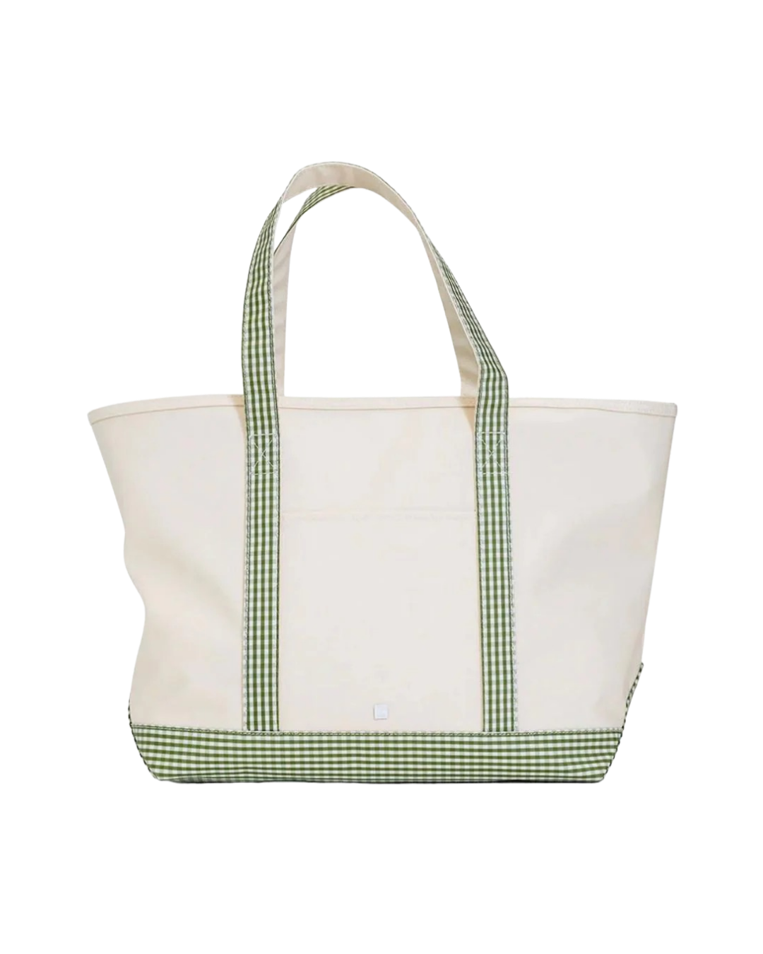 TRVL Maxi Tote - Coated Canvas with Gingham Moss Trim
