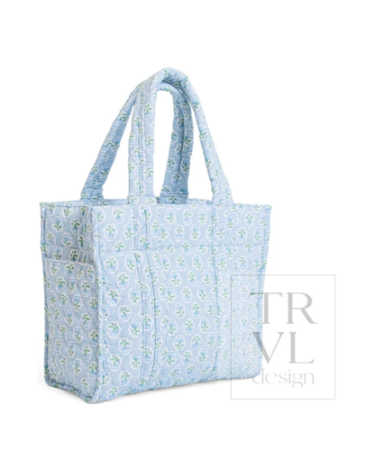 TRVL Quilted Mini Go Go Tote - Petite Fleur Blue