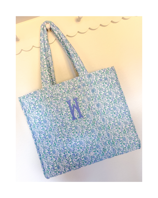 TRVL Quilted Go Go Tote - Hamptons Floral quilted carryall tote