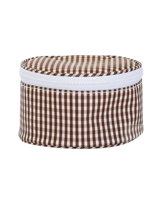 TRVL Jewel Round Case - Gingham Coco
