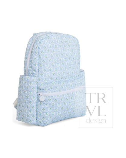 TRVL Quilted XL Backpacker - Petite Fleur Blue